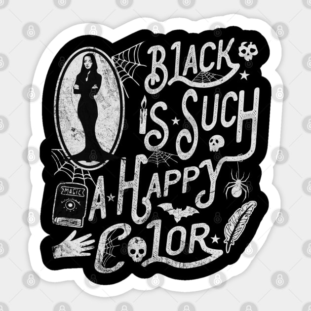 Black Is Such A Happy Color Sticker by Alema Art